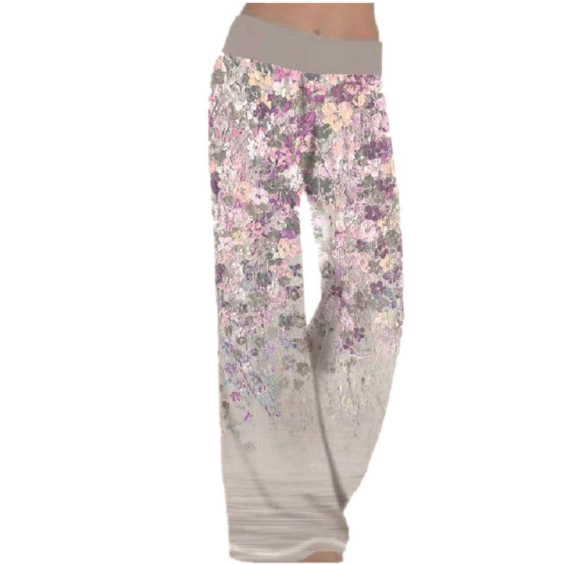 2021 Newest Women Summer Printings Yoga Wide Leg Pants Leggings Cargo Trousers Work Camping Hiking Casual Loose Fit Pants