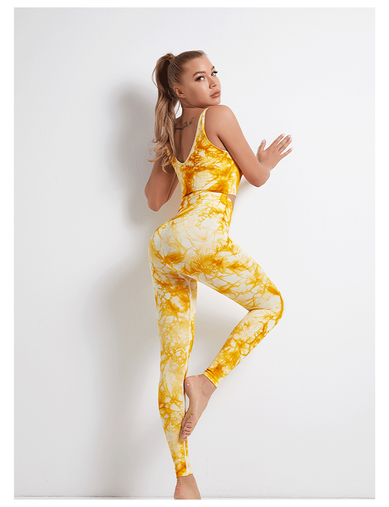 Tie-Dye Printed High Waist Hip Lift Sports Running Yoga Pants