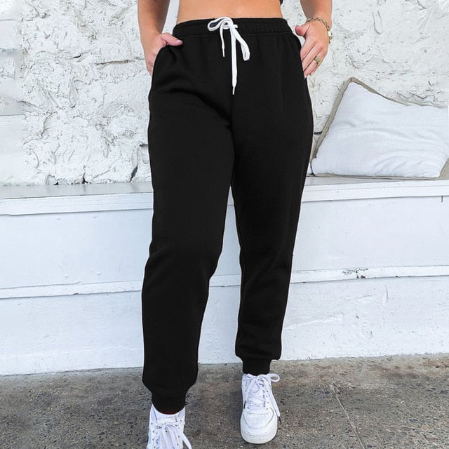 Women Thick Sweatpants High Waist Sport Running Gym Stretch Sports Pants