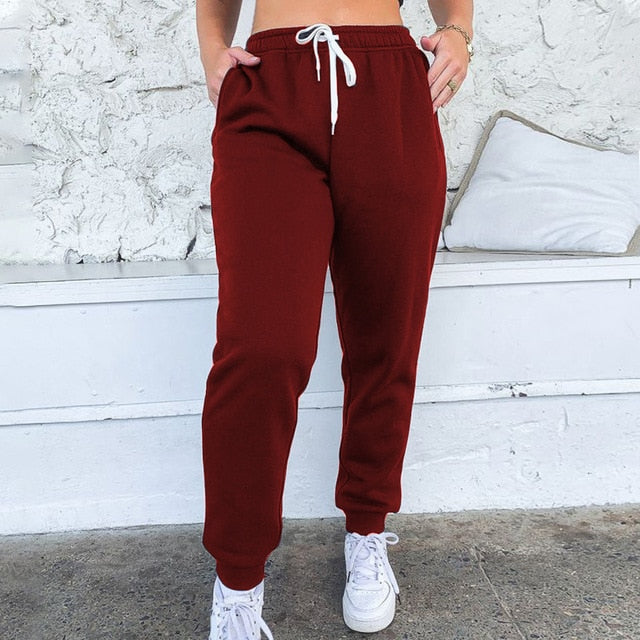 Women Thick Sweatpants High Waist Sport Running Gym Stretch Sports Pants