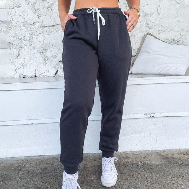 Women Thick Sweatpants High Waist Sport Running Gym Stretch Sports Pants