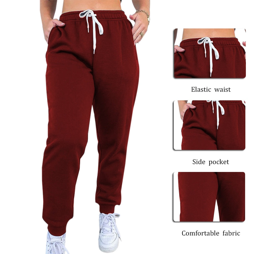 Women Thick Sweatpants High Waist Sport Running Gym Stretch Sports Pants